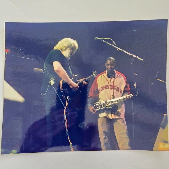 Jerry Garcia & Saxophonist Branford Marsalis Grateful Dead Licensed Photo Print - Picture 1 of 11
